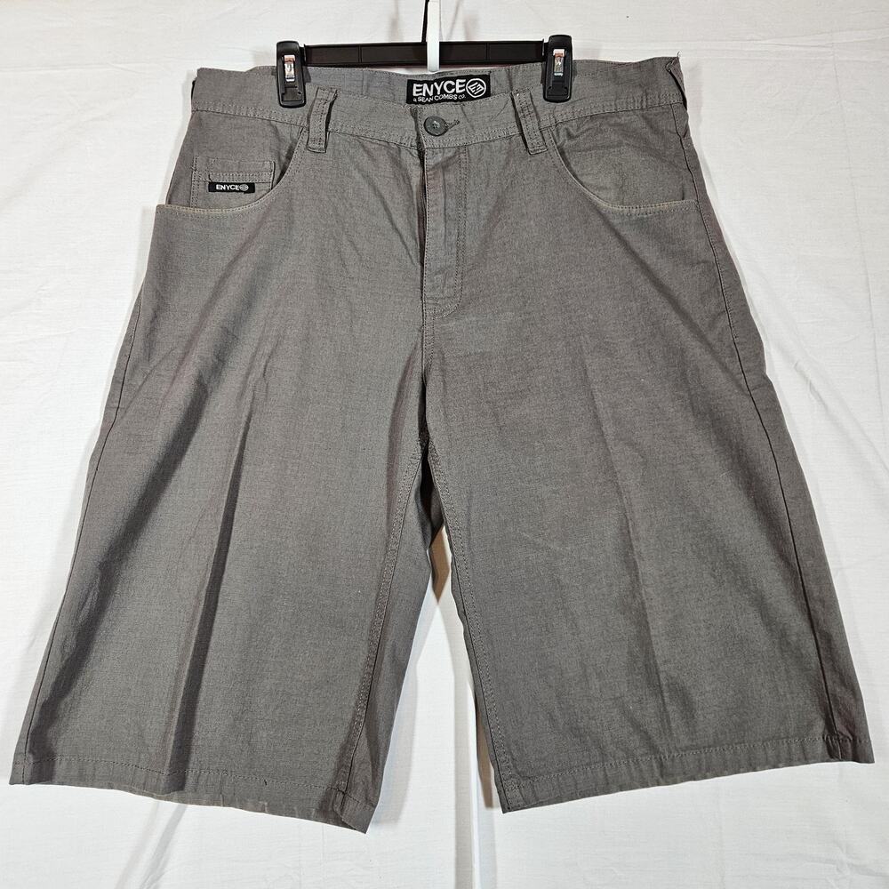 Enyce Shorts Mens 38 Gray 100% Cotton Long Walk Shorts Casual Streetwear